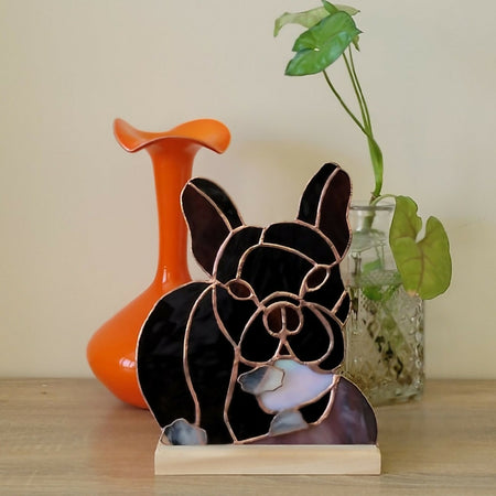 Pet Portrait - full body, detailed, stained glass