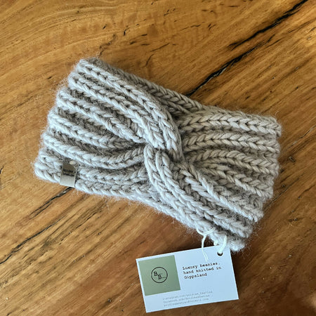 100% wool Cadillac knot earwarmer headband