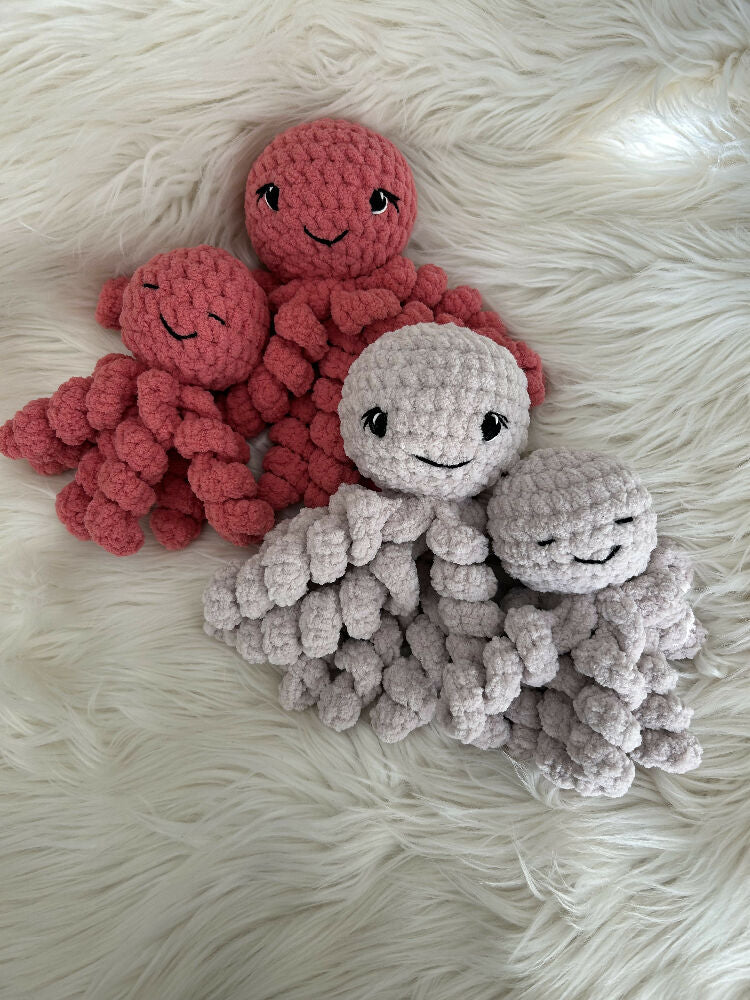 Ocean and Ozzy Octopus, crochet octopus, NICU octopus, gift for newborn, baby essential, sensory toy, fidget toy, custom baby toy