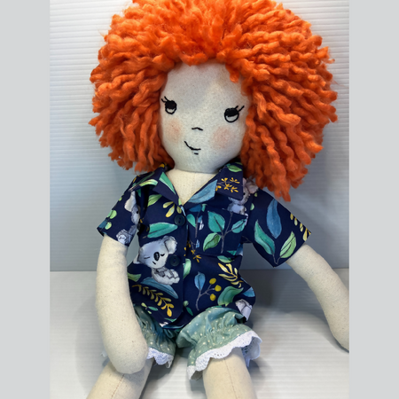 Jo| Cute Handmade Cloth doll with wild hair| 53cm