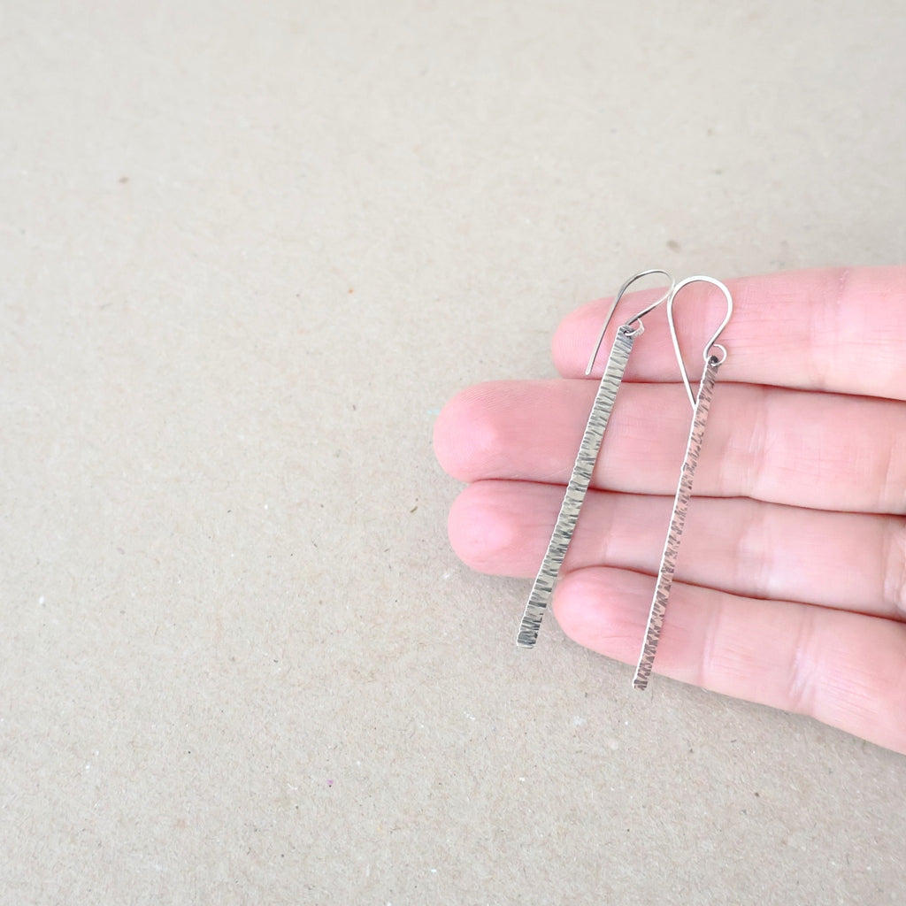 Long Bar Earrings - Handcrafted with Australian Made Sterling Silver