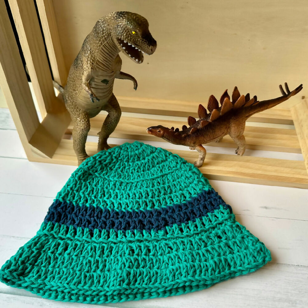 Emerald Green Crochet Baby Hat – 6-12 Months, Handmade Breathable