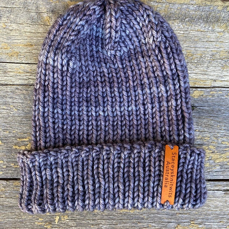Download - Basic Ribbed Beanie Pattern, Beginner Knitting Pattern Hats