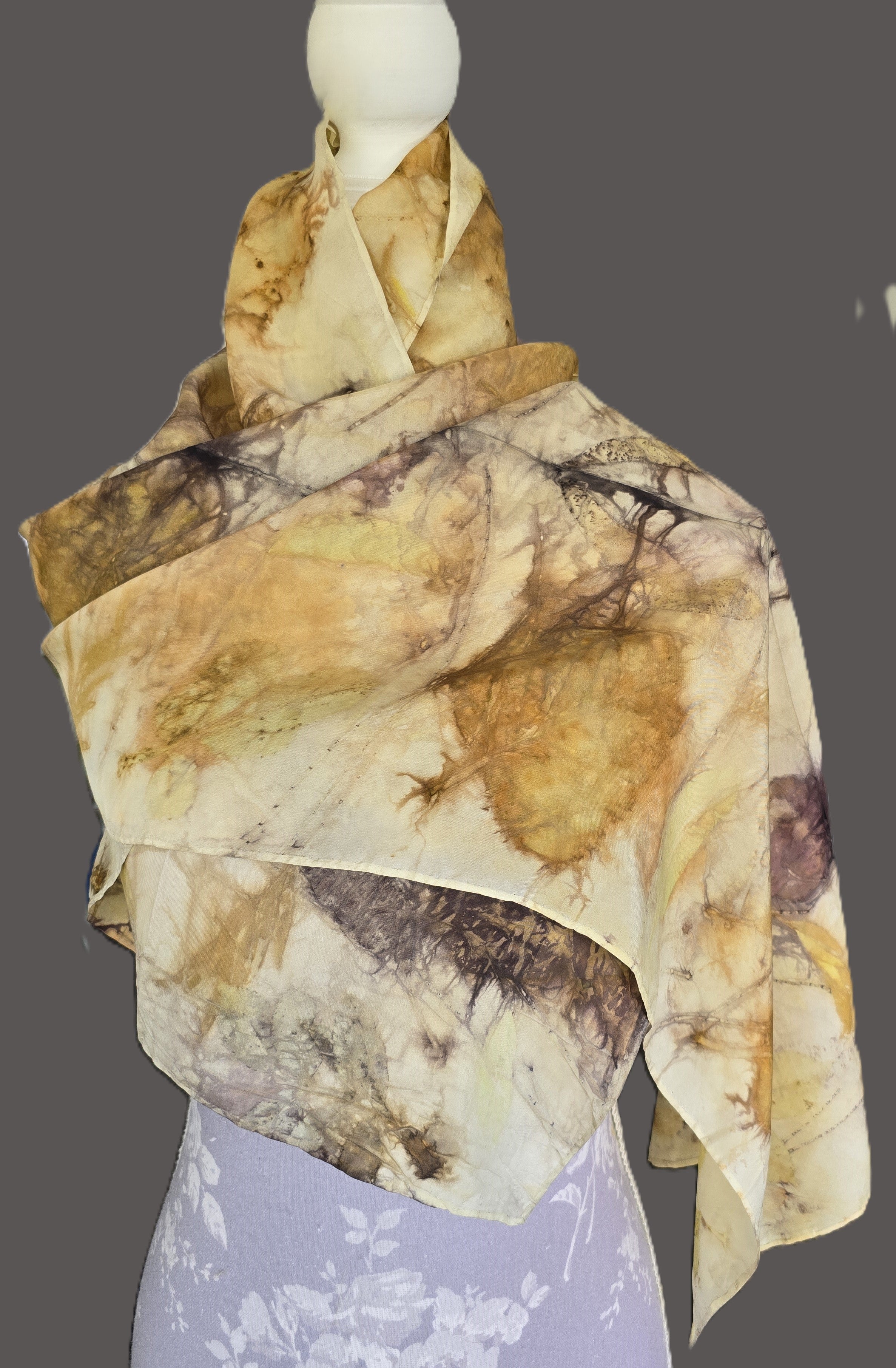 Eco Printed Silk Scarf