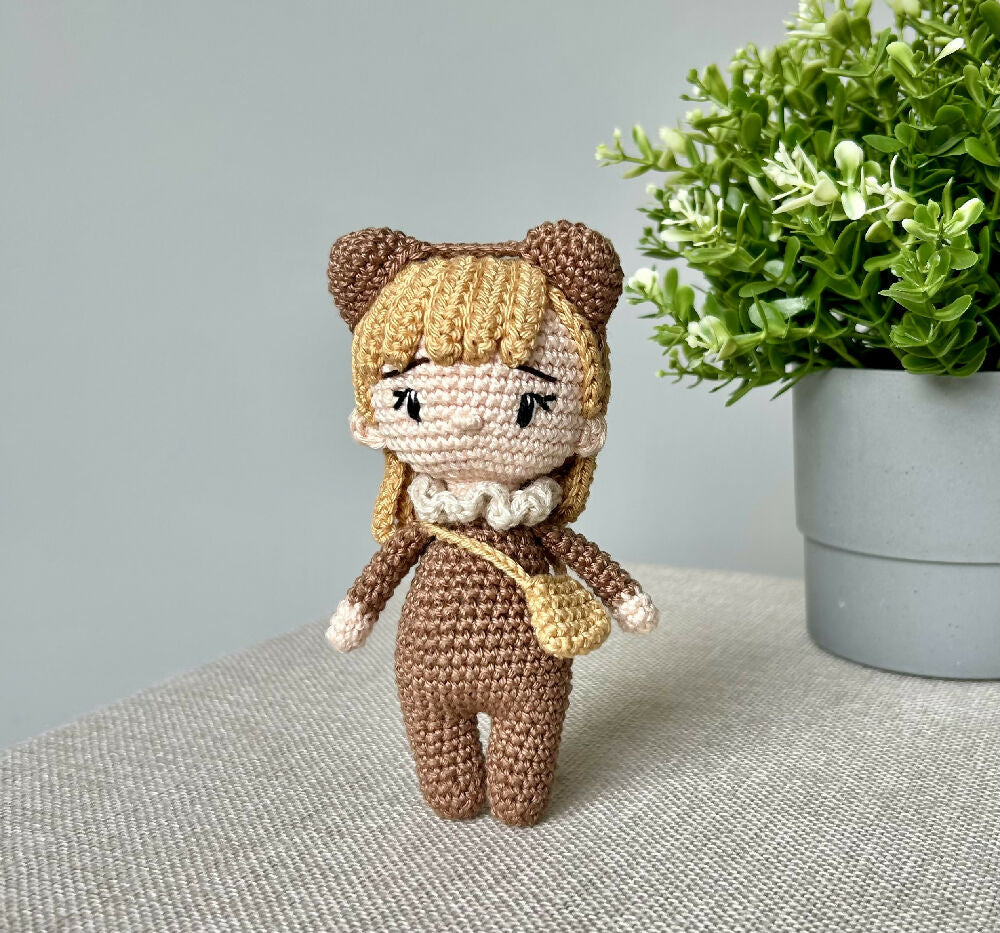 Made to Order | Forest Friend | Bear | Mini | Crochet Baby Doll | 14cm