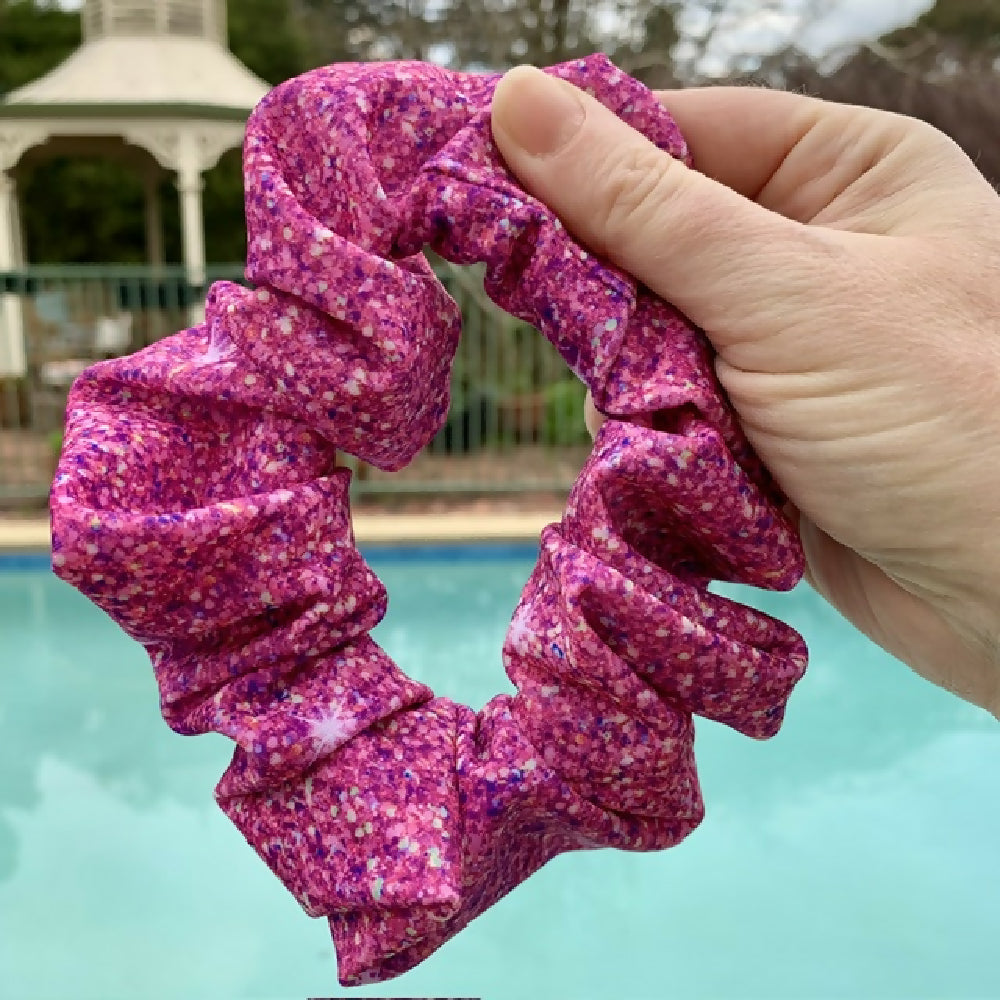 Pink Sparkle Swim Scrunchie