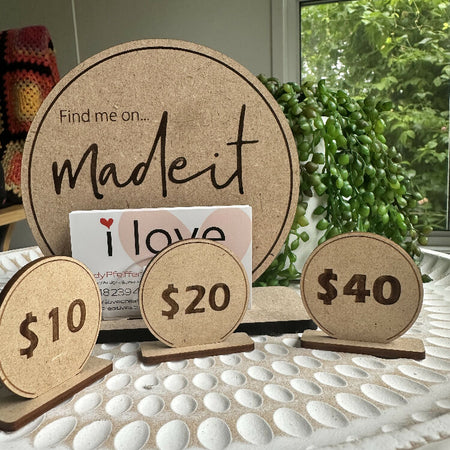 Madeit Artisans - Market Stall Price Disks - Min. 5 Disks