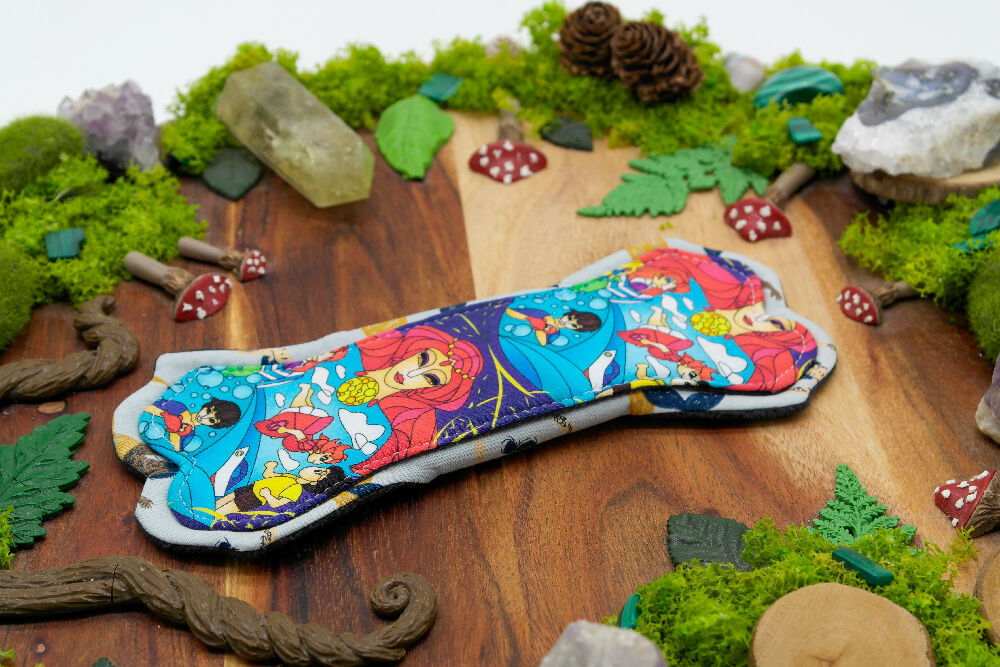 dig the flow reusables reusable cloth pad australian handmade ponyo goddess cotton lycra blue tattooed mermaids cotton unique one-of-a-kind lips of an angel menstrual health business