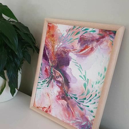 'In the Flow I' | Original abstract mixed media wall art | 30x40cm | framed