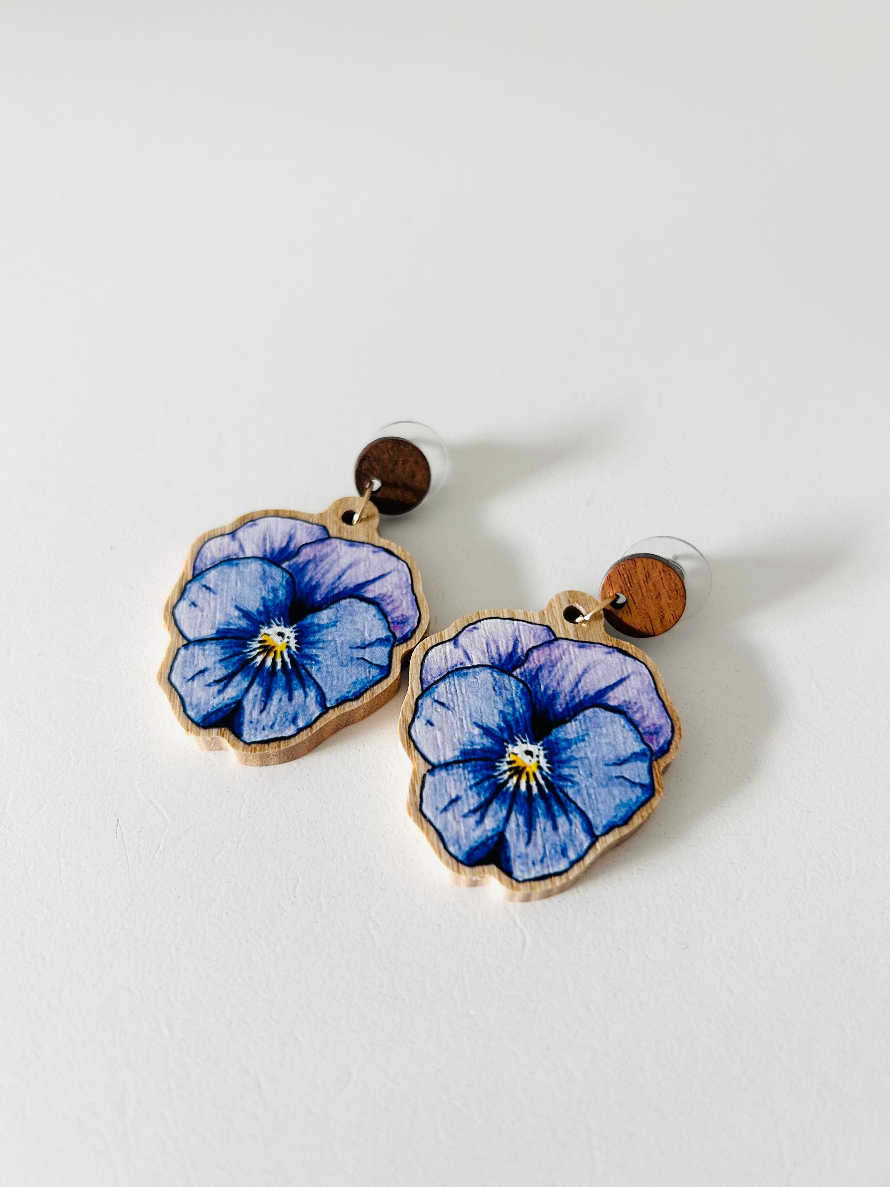 Viola Art Earrings - Wooden Art Earrings
