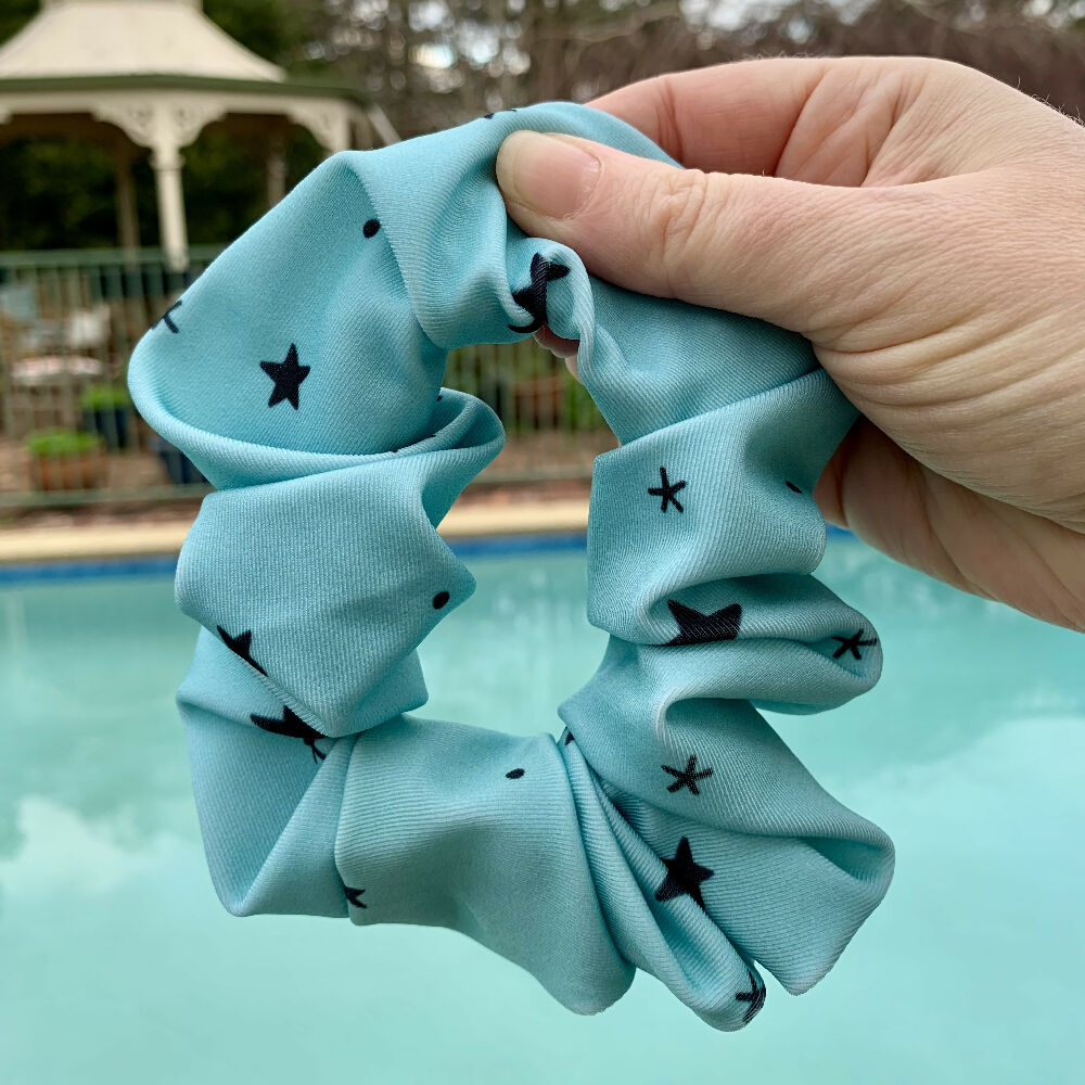 Blue Stars Swim Scrunchie