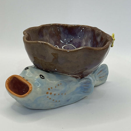 Hand-Built Fish & Starfish Dip Bowl