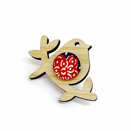 Baby Birdie Brooch - Red