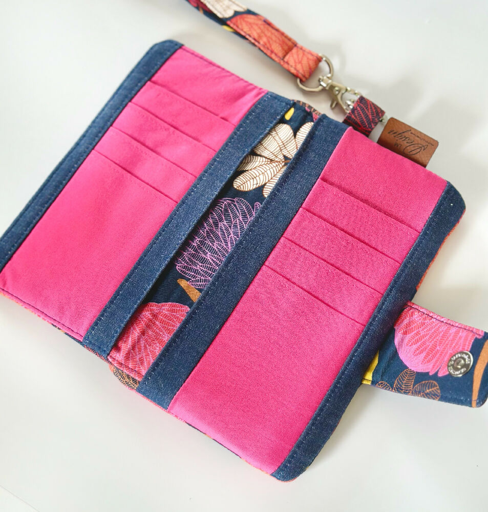 Clutch Purse with Carry Strap - Navy