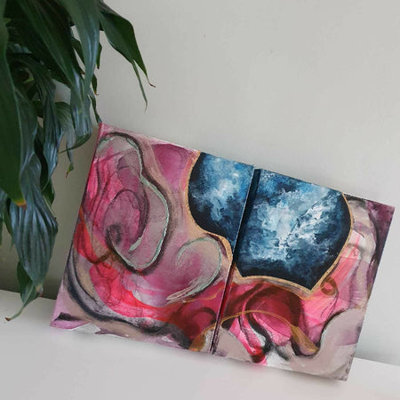 My Soul Finds Rest | Original mixed media wall art | diptych