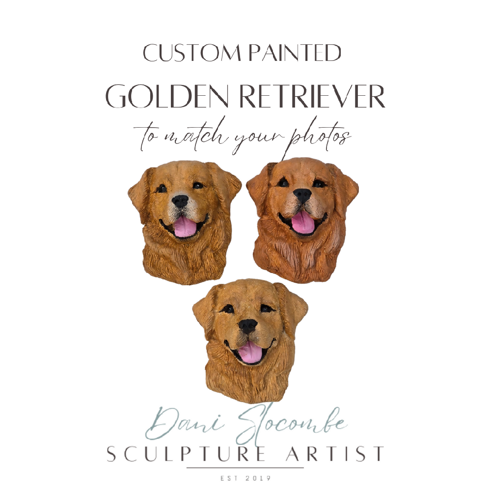 Custom Painted Golden Retriever Sculpture