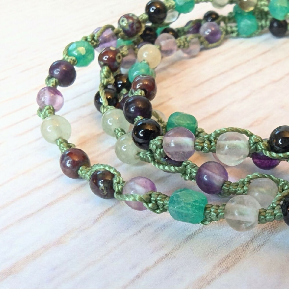 Gemstone bracelet | beaded bracelet | macrame bracelet