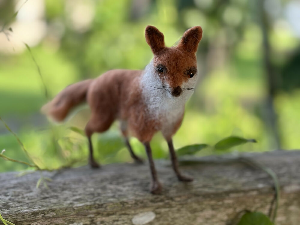 Art doll animal needle felt fox