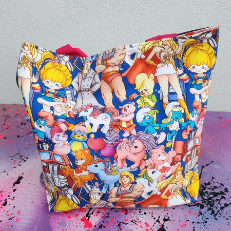 80s Cartoon Nostalgia Medium Tote Bag