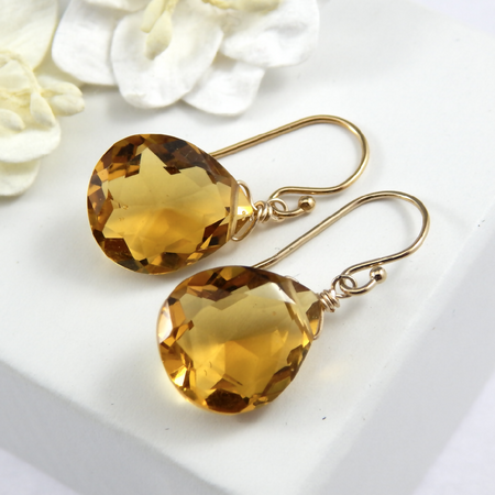 Citrine Earrings,Golden Citrine Earrings,November Birthstone Earrings