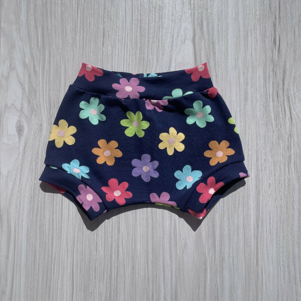 Floral Navy Bummies Size 0