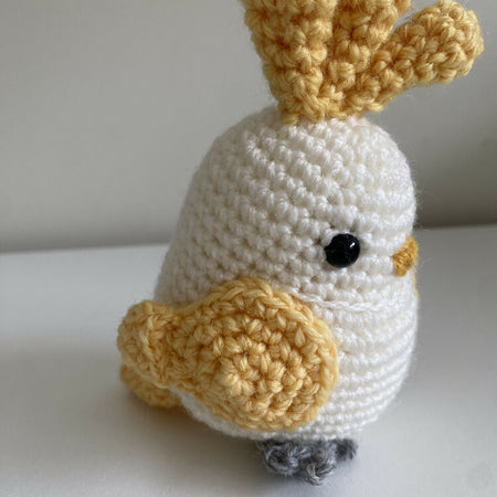 Small & Large Sulphur Crested Cockatoo - crocheted toy