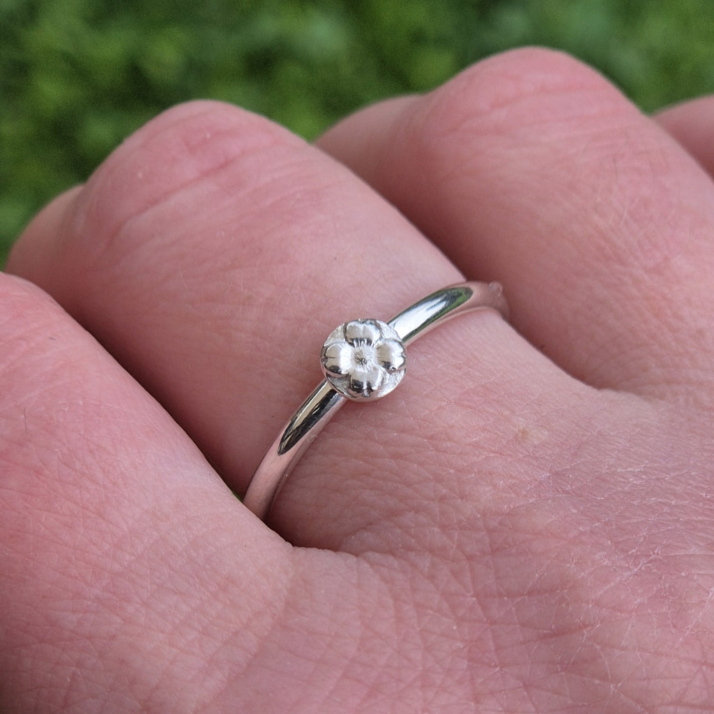 Silver Flower Ring ~ choose your flower and size ~
