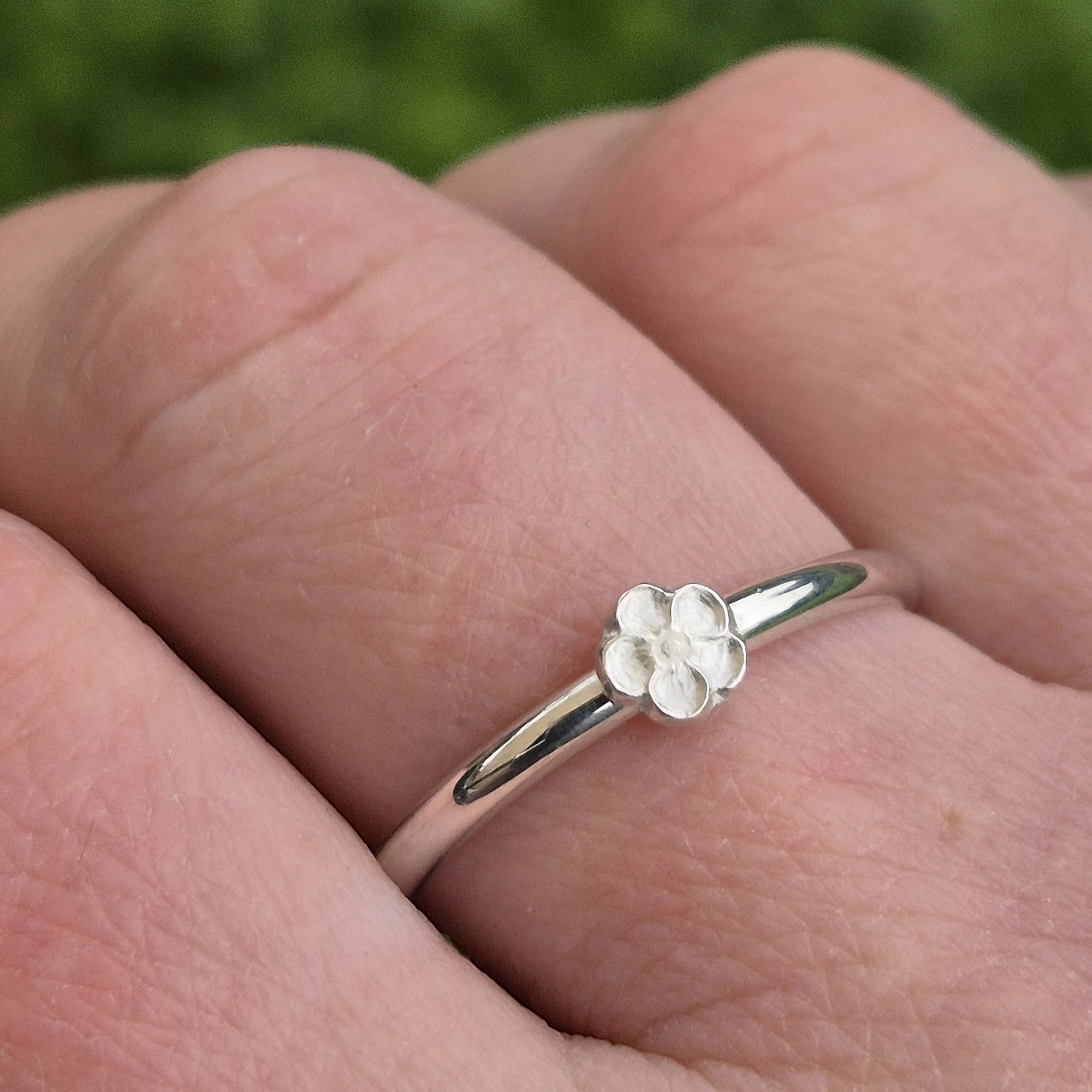 Silver Flower Ring ~ choose your flower and size ~