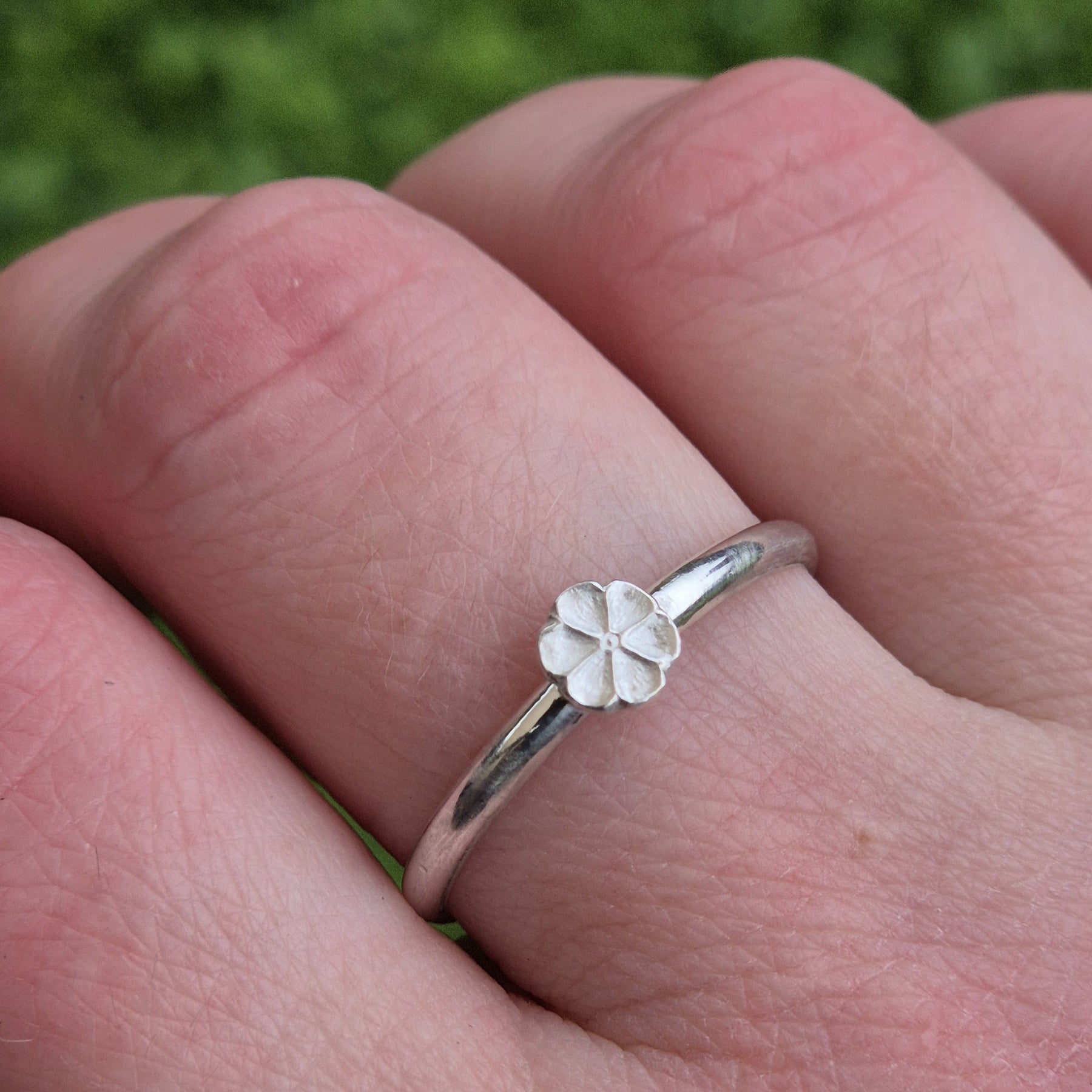 Silver Flower Ring ~ choose your flower and size ~