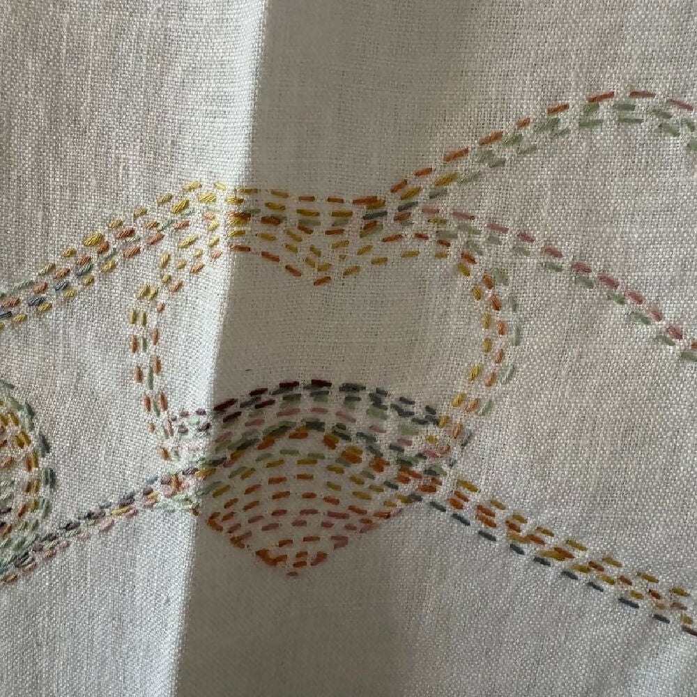 Hand stitched pure linen tea towel by Leumesin Handmade