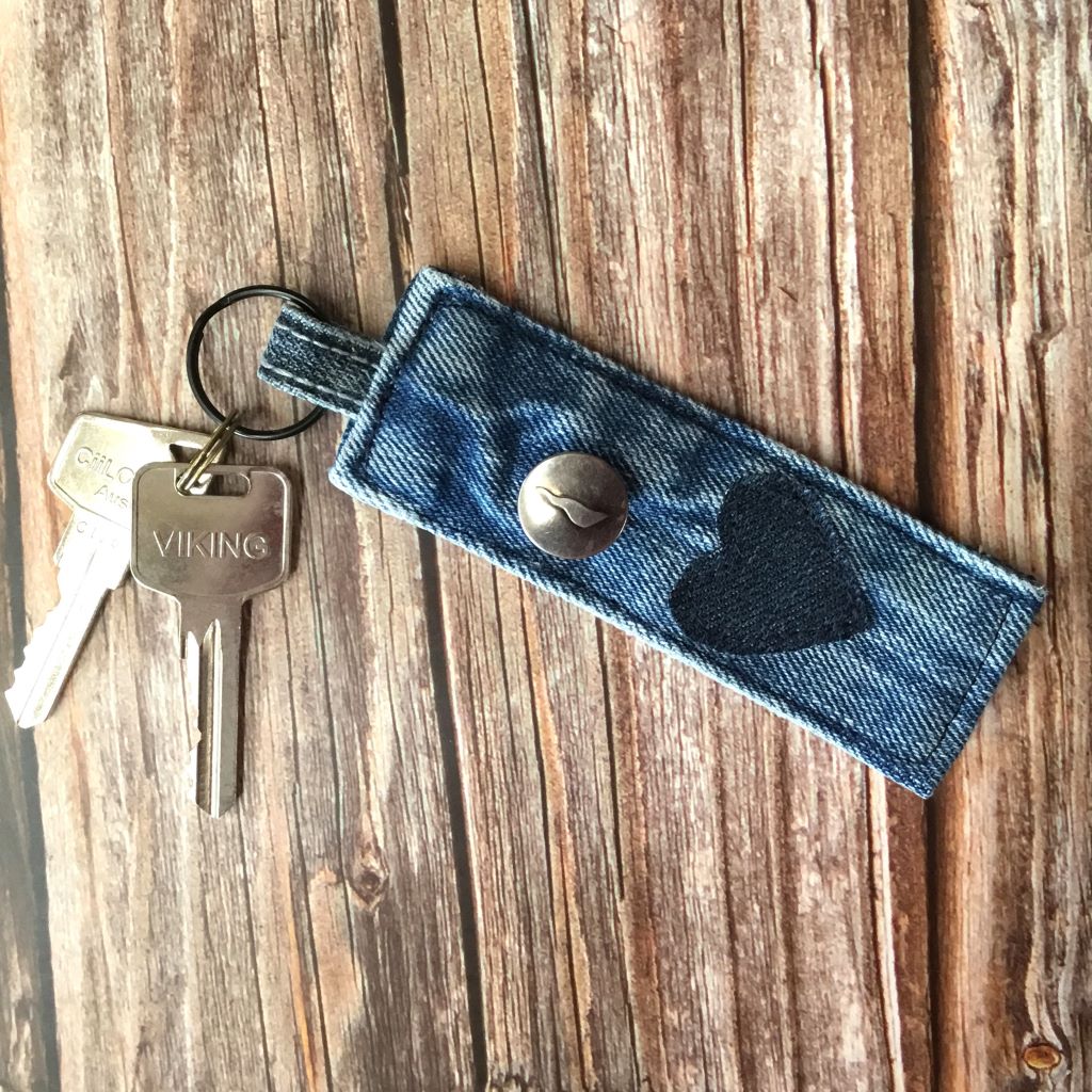 Upcycled Denim Key Ring Fob - Various Designs