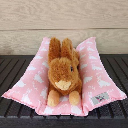 Rabbit pink and white bed for your buns. Pet bedding