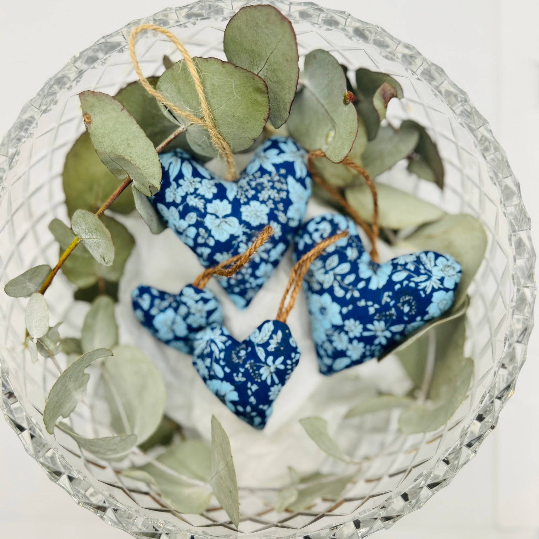 Handmade blue hearts