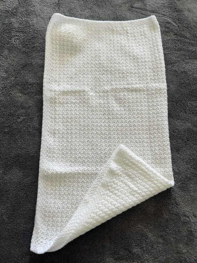 Blanket | Handmade Crochet | White | Baby Heirloom