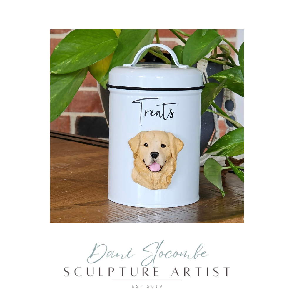 Custom Painted Golden Retriever Sculpture