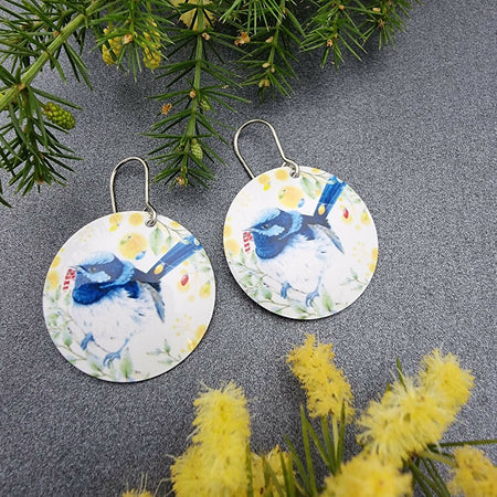 FAIRY WREN AUSSIE CHRISTMAS - earrings