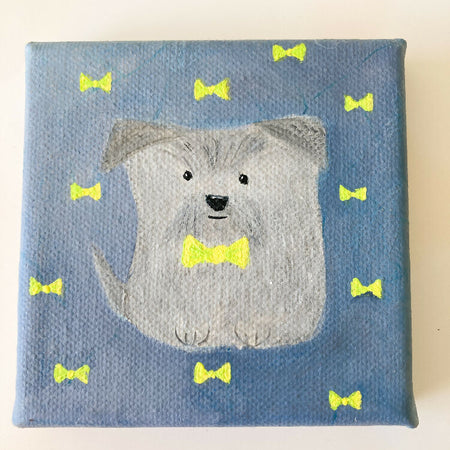 Original Mini Art Canvas featuring cute dog