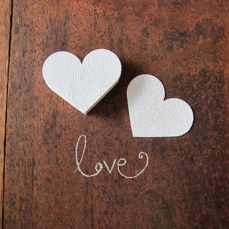 20 Handmade Recycled Paper Hearts/ Valentine Love Notes / DIY swing Tags