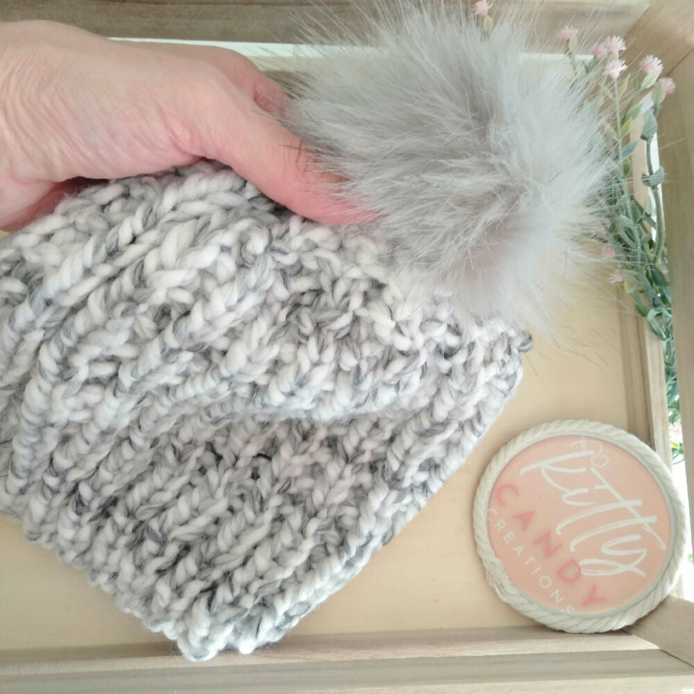 Snowstorm Beanie Closeup