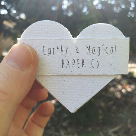 20 Handmade Recycled Paper Hearts/ Valentine Love Notes / Wedding Tags