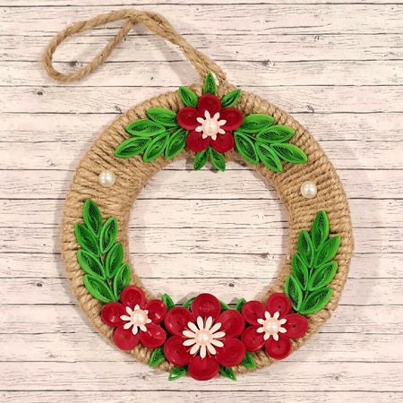 Wreath - Quilled Red Floral