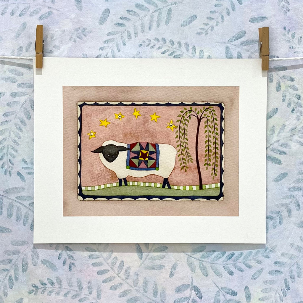 Sweet Sheep with Stars - Limited Edition Print (r14-star)