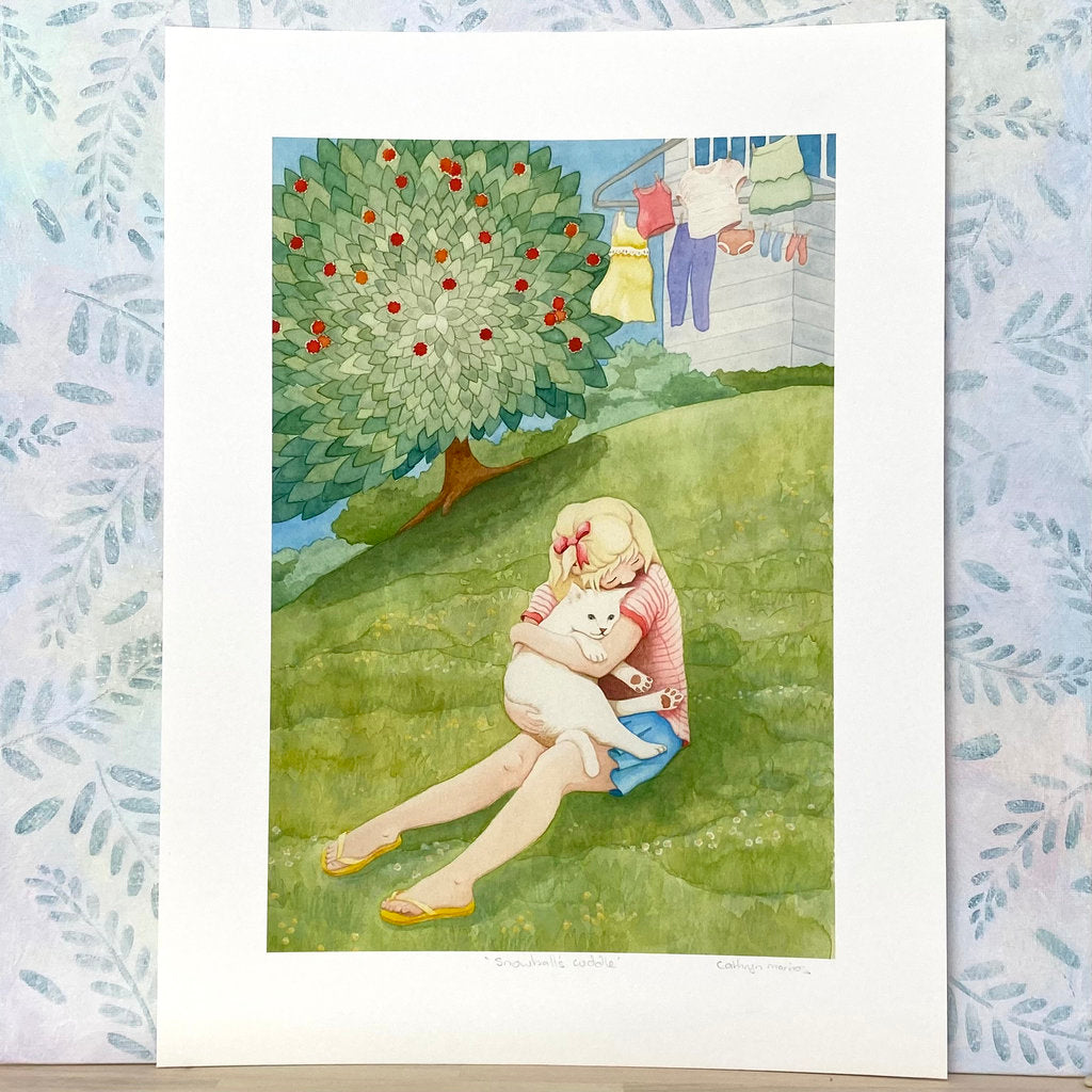 The Gift of a Warm Hug - Cat Print (r21-snow)