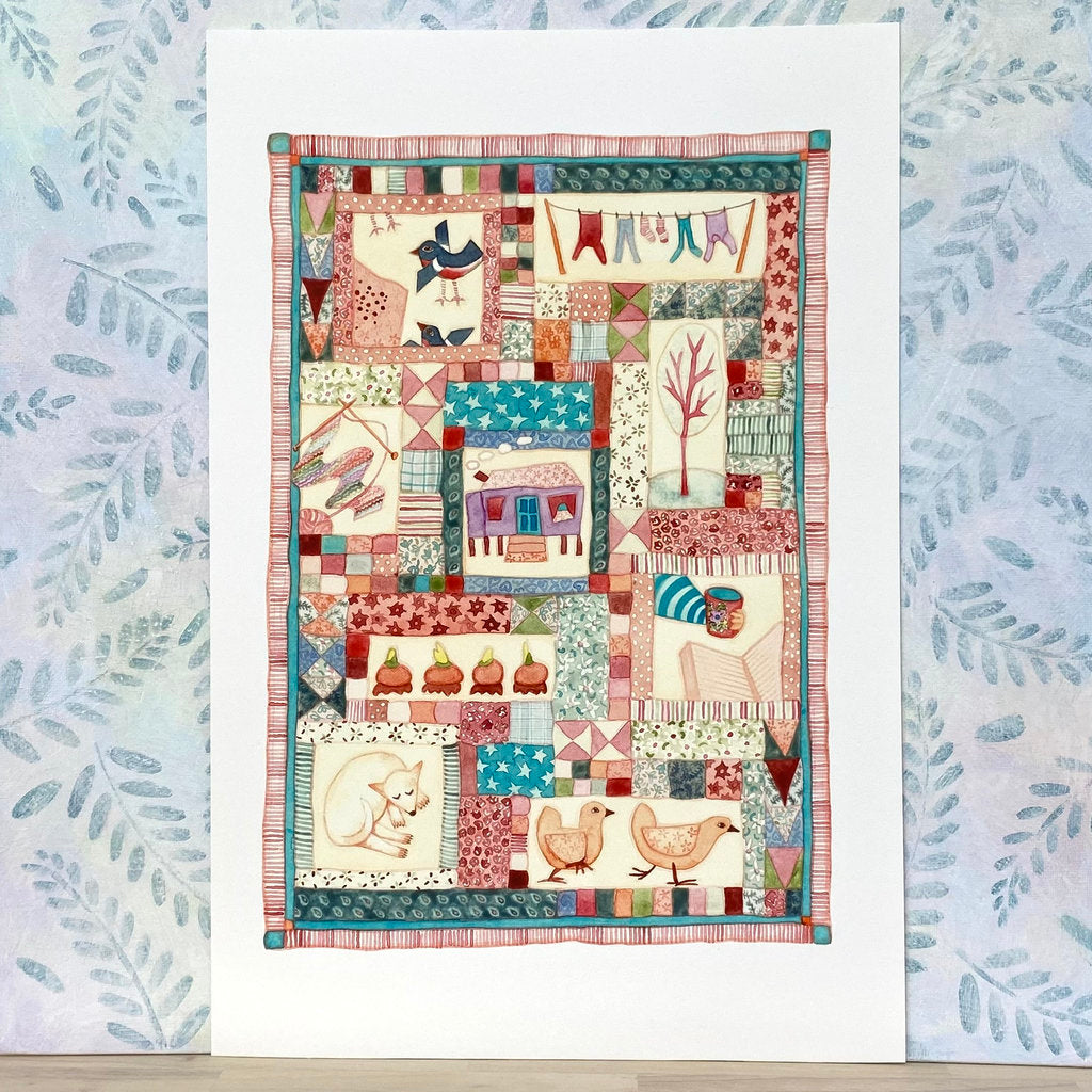 Home, Knitting, Pets and Gardens - Cosy Art Print