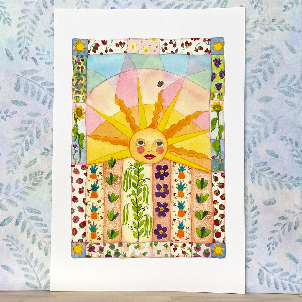 Sunny Art Print for Gardeners and Vegetable Growers