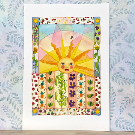 Sunny Art Print for Gardeners and Vegetable Growers