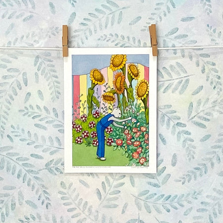 Gardens, Sunflowers and Cats - Art Print (r5-npix)