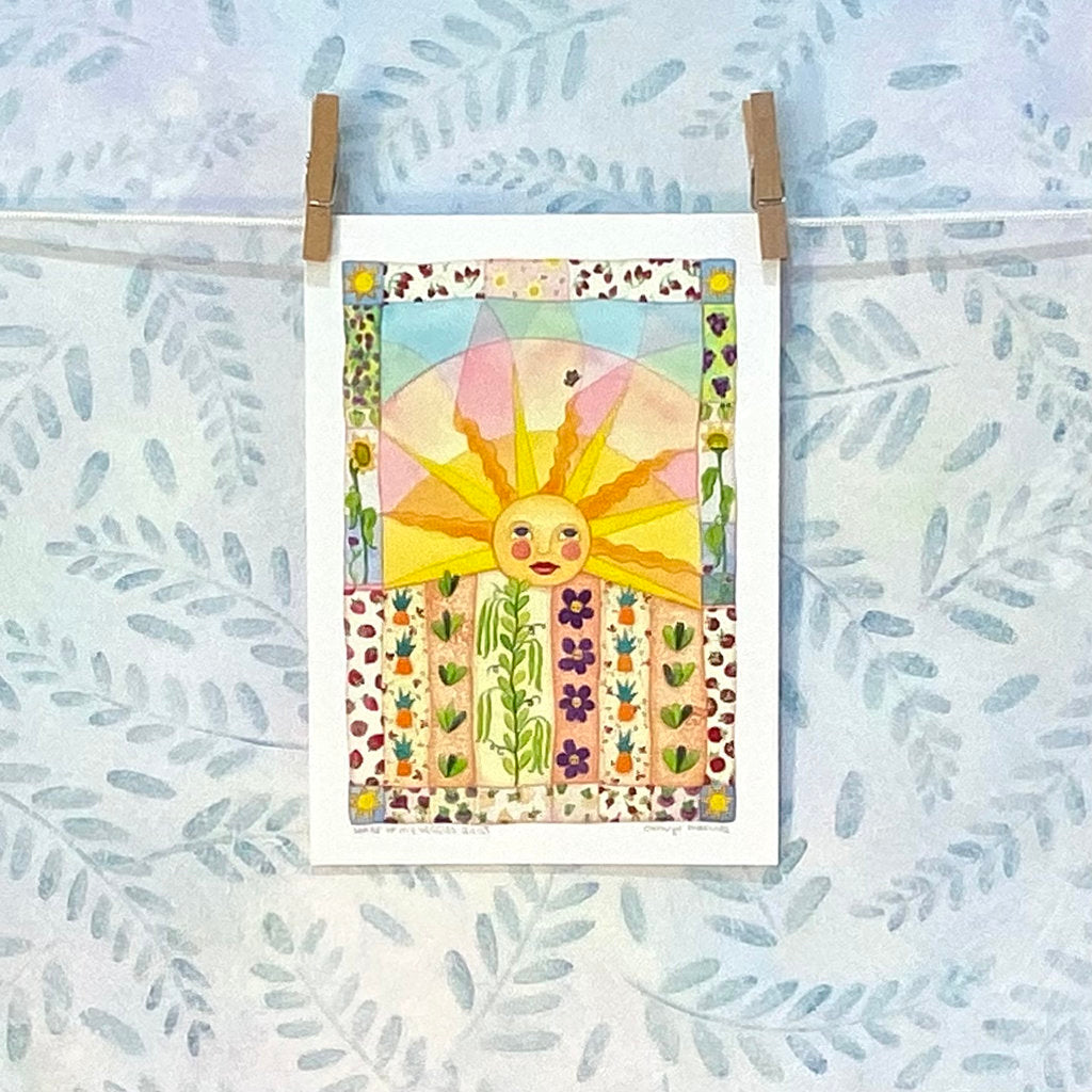 Sunny Art Print for Gardeners and Vegetable Growers