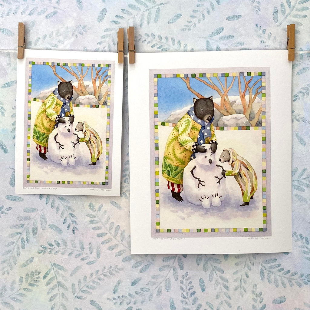 Warm-hearted Wombat and Koala - Australian Animal Art Print