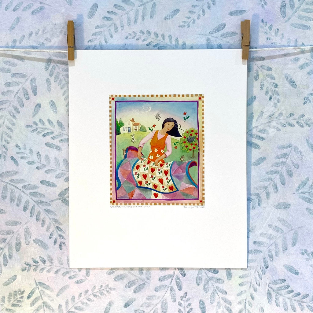 Home, Quilt Making and Opportunistic Dogs - Art print